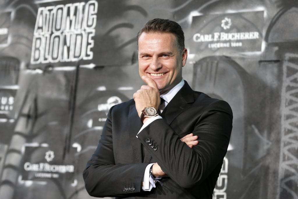 Sascha Moeri lors de la Première du film Atomic Blonde sponsorisé par Carl F. Bucherer