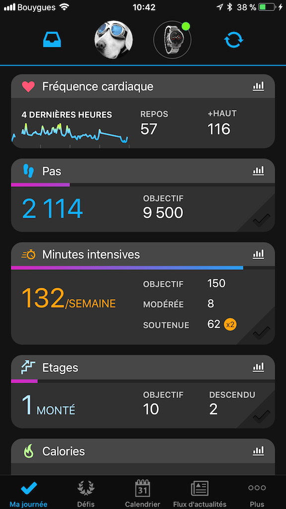 Le suivi depuis l'application