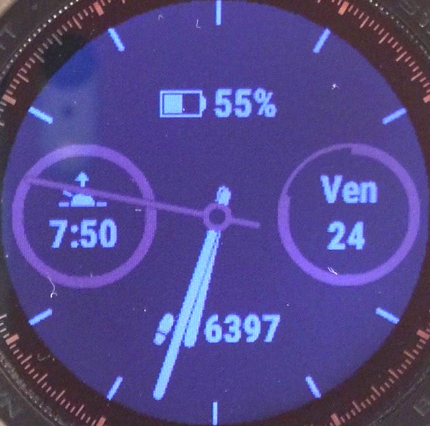 Un des cadrans natifs de la montre mais personnalisé