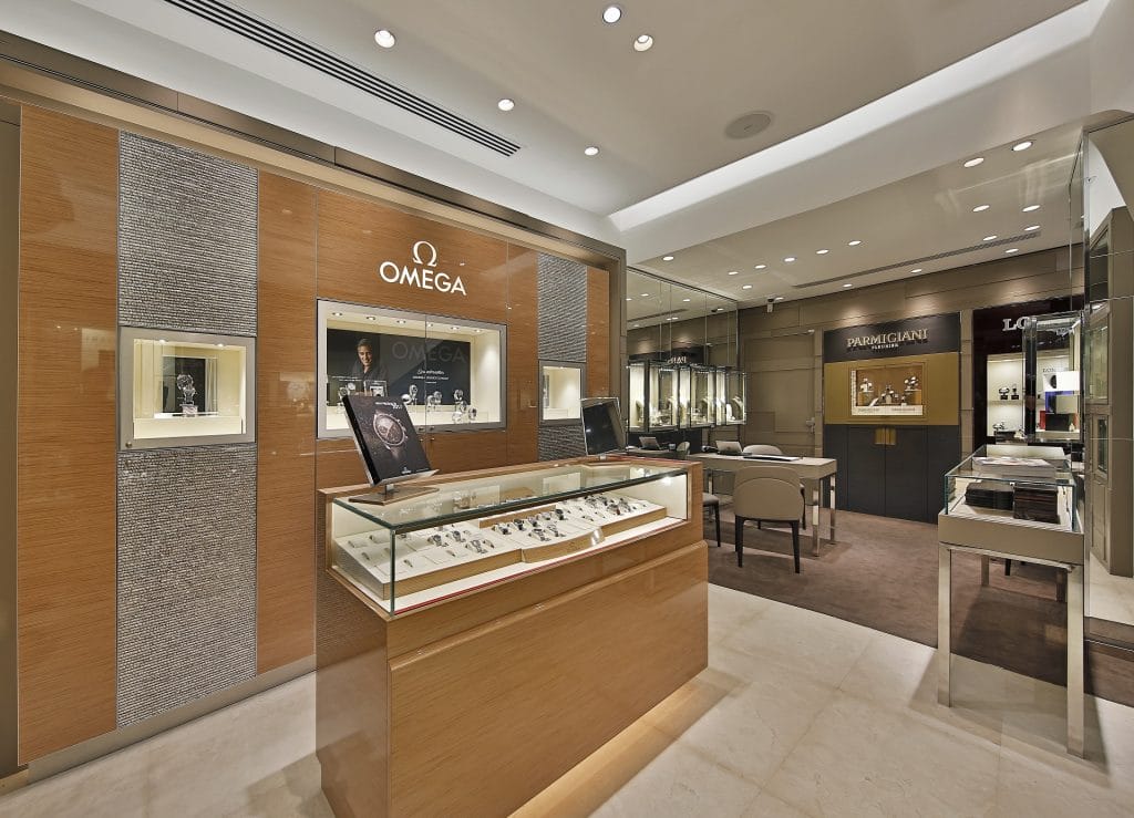 Intérieur de la boutique Bellini Haute Horlogerie, rue Fabrot à Aix-en-Provence