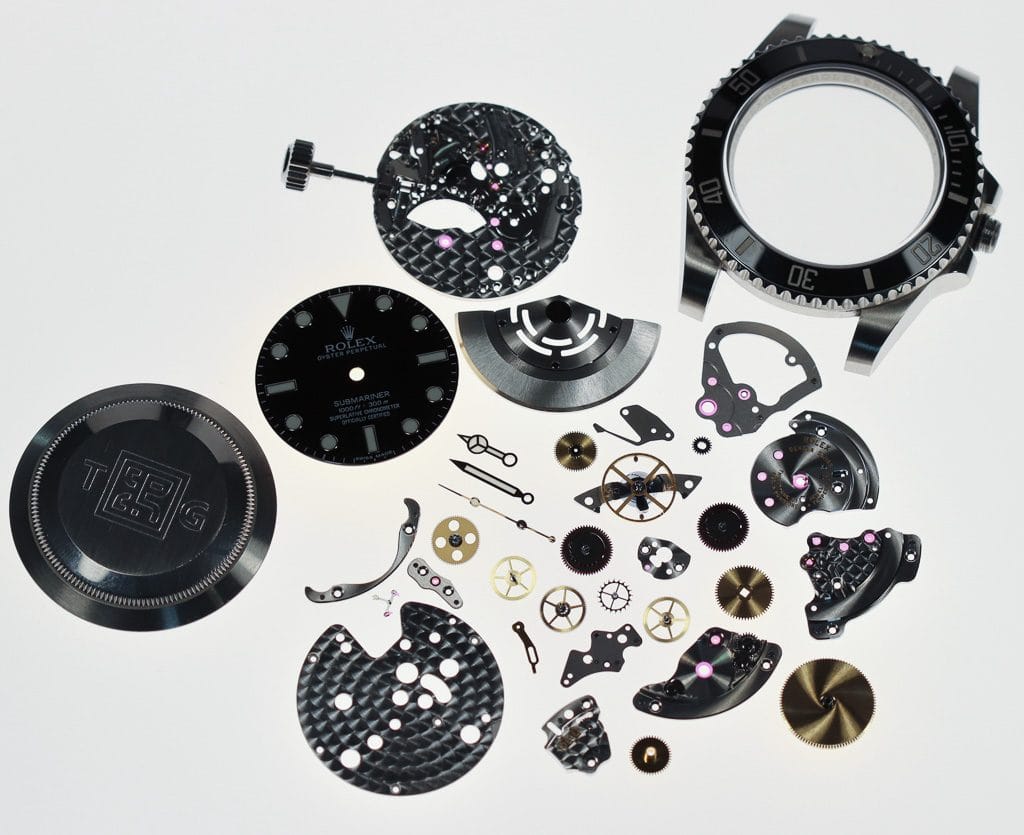 Photo d'illustration - Les composants d'une Rolex Submariner - Source Passion Horlogère