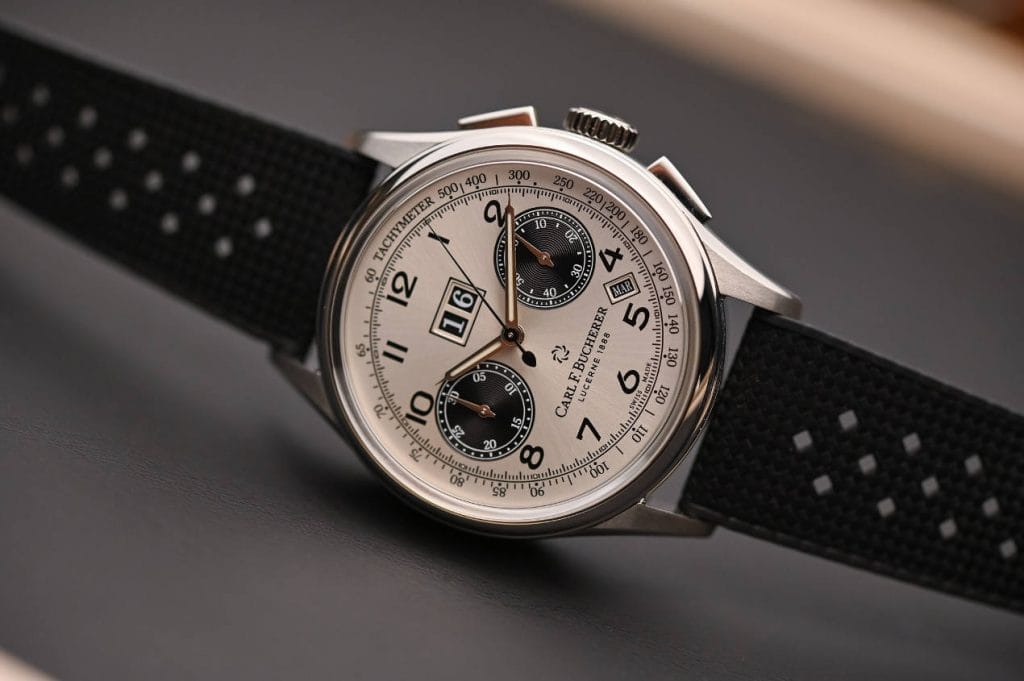 CFB Heritage Bicompax Annual dans sa version Acier - Photo Monochrome