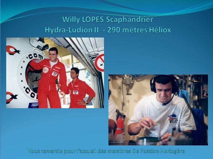 Willy Lopes, plongeur COMEX, portait une Rolex Sea Dweller au poignet.