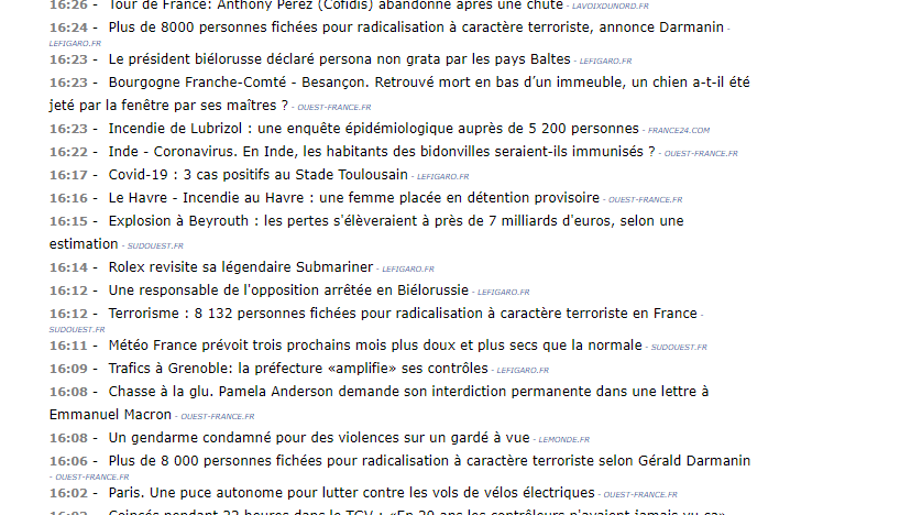 Publication d'une annonce concernant un article du Figaro à 16h14
