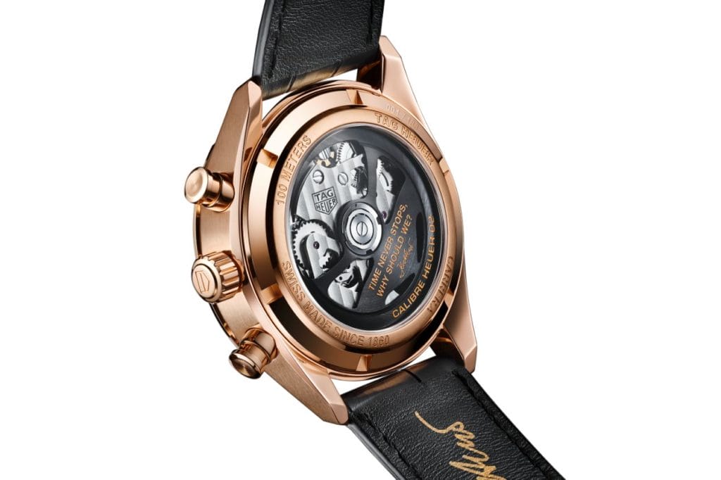 Vue sur le calibre Heuer 02 automatique