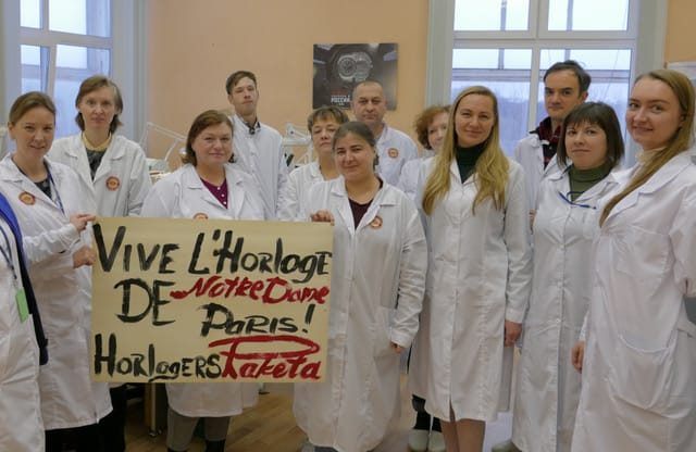 Les horlogers Russes solidaires de Notre-Dame de Paris