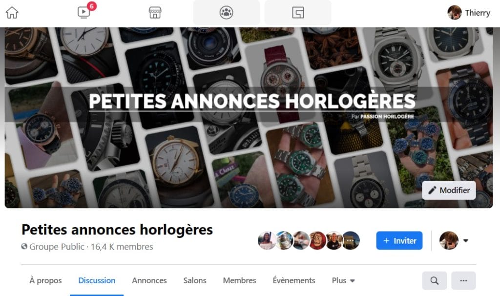 Le groupe Petites Annonces Horlogères sur Facebook.