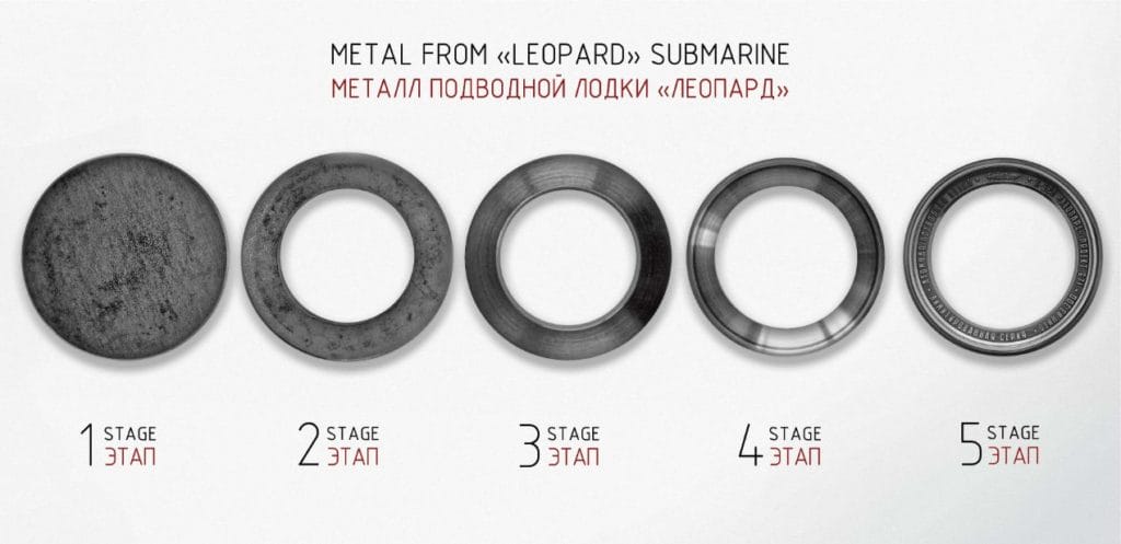 Les différentes étapes de fabrication de la lunette de la montre à partir d'une pièce du Léopard.