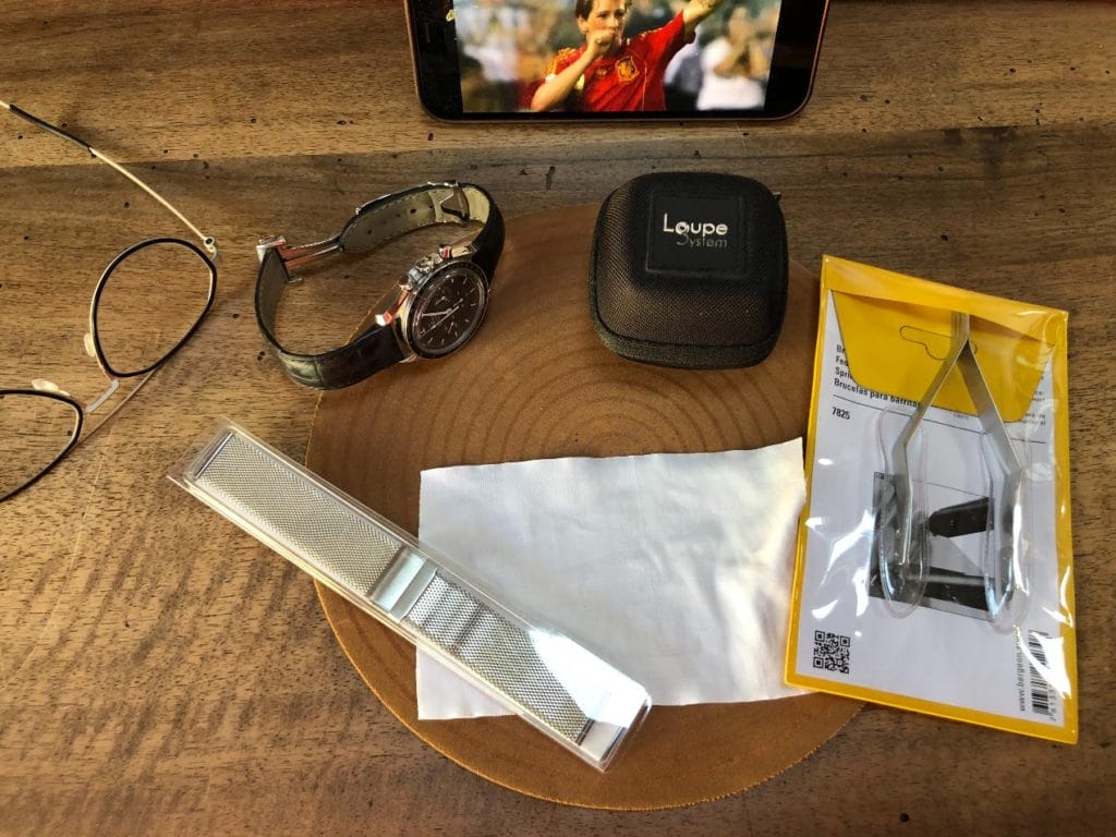 Préparation de l'opération de changement de bracelet