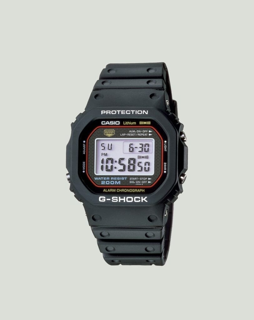 La première G-Shock, datant de 1983. La DW 5000-C