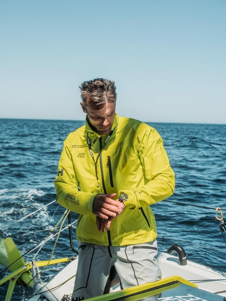 Aurélien Ducroz et sa Newport Carbone Titane au poignet.