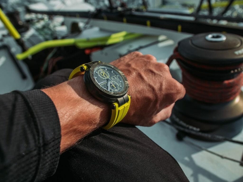 Aurélien Ducroz et sa Newport Carbone Titane au poignet.