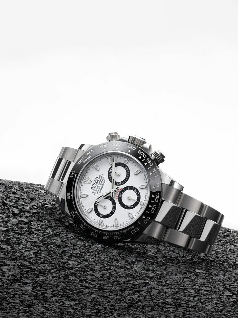 Rolex Daytona 116500LN à cadran blanc. La Rolex contemporaine la plus recherchée. Photo Alexandre Tarall.