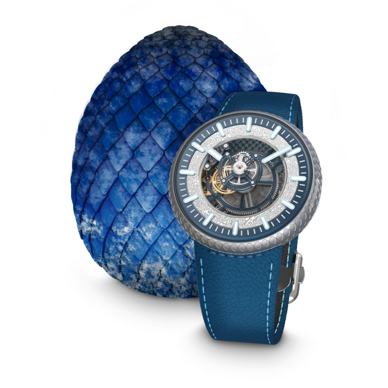 Coffret de présentation en forme d'oeuf de dragon de la couleur de la montre