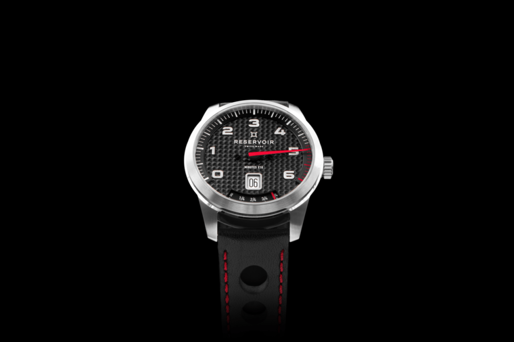 Bracelet en cuir perforé noir, largeur 22/20mm, Boucle déployante papillon en acier