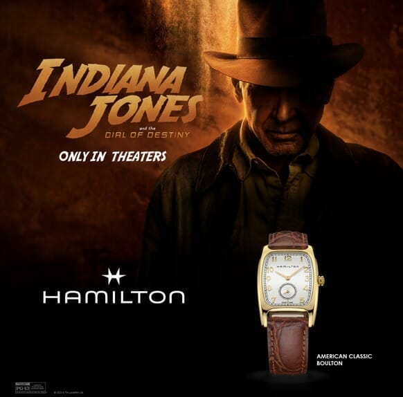 La Boulton d’Hamilton apparaît au poignet d’Indiana Jones pour le dernier film de la légendaire franchise. 