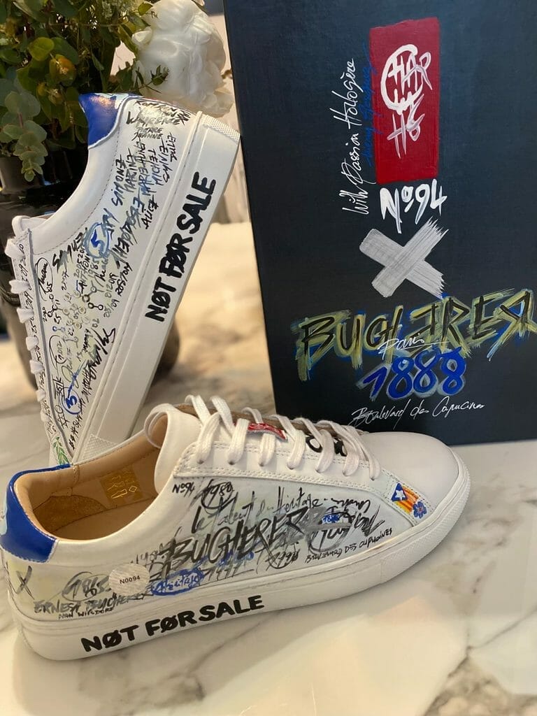 Paire de Sneakers personnalisée par CharlyHO pour Bucherer Paris