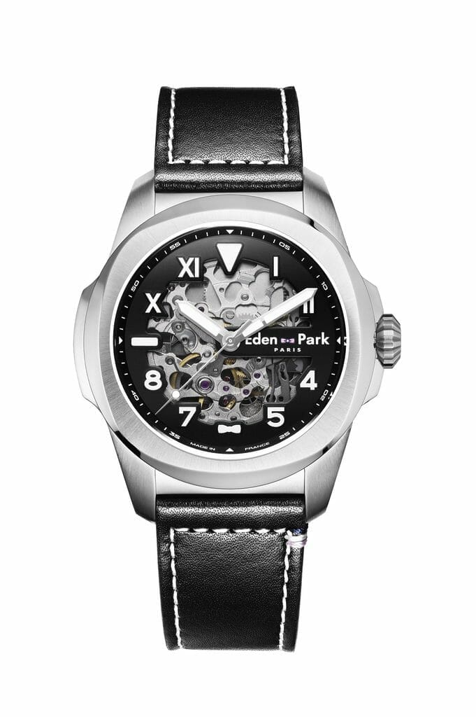 French Flair Sport automatique skeleton / Bracelet en cuir noir.