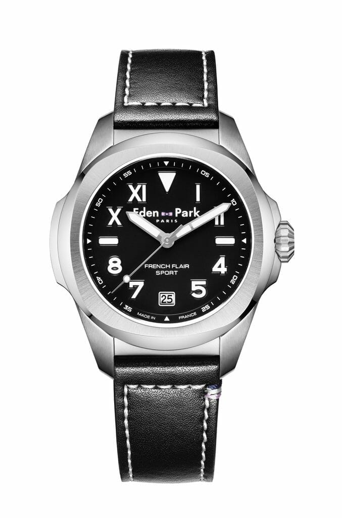 French Flair Sport automatique diver / Bracelet en cuir noir.