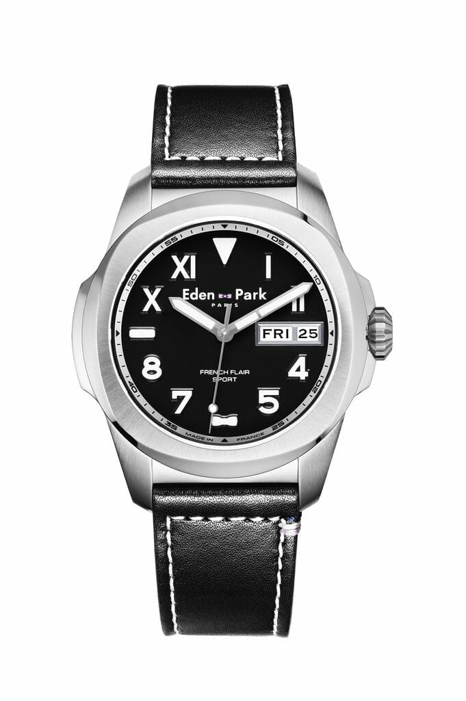 French Flair Sport automatique diver / Bracelet en cuir noir.