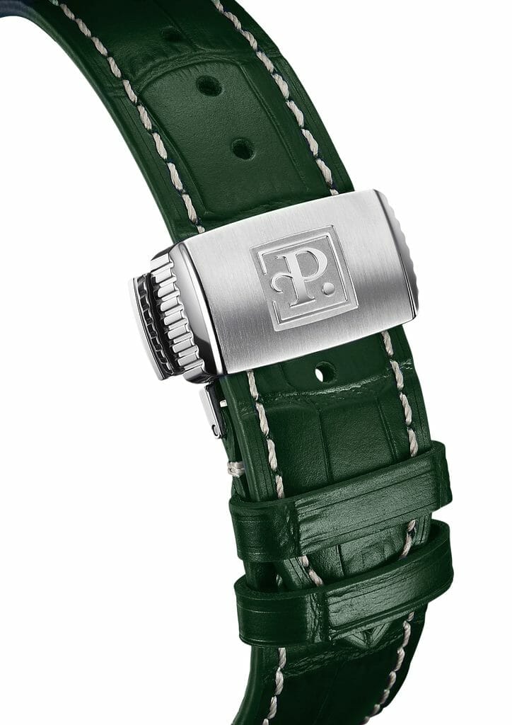 Boucle déployante en acier inoxydable ornée du logo Perrelet.