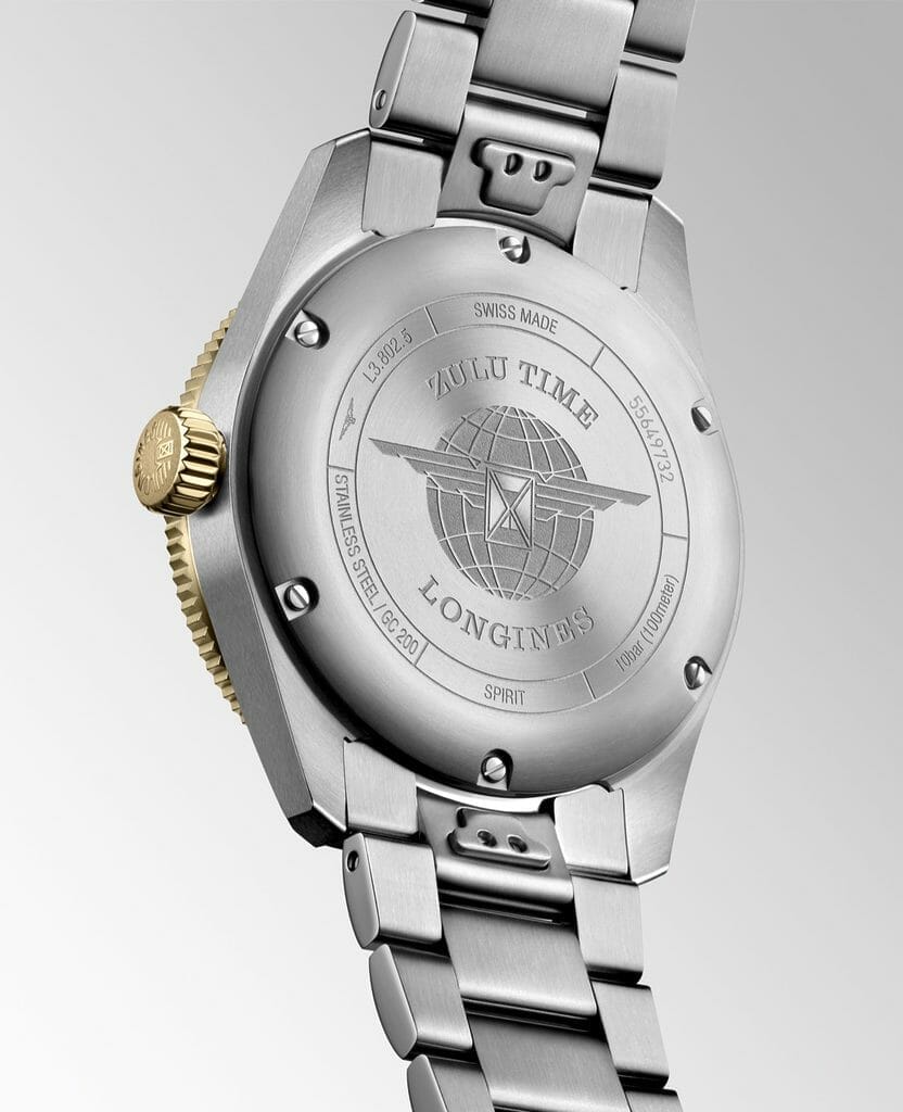 Mouvement exclusif Longines à remontage automatique, L844.4, certifié par le COSC/ Antimagnétique, spiral en silicium/ 111⁄2 lignes, 21 rubis, 25’200 alternances par heure/ Réserve de marche d'environ 72 heures.