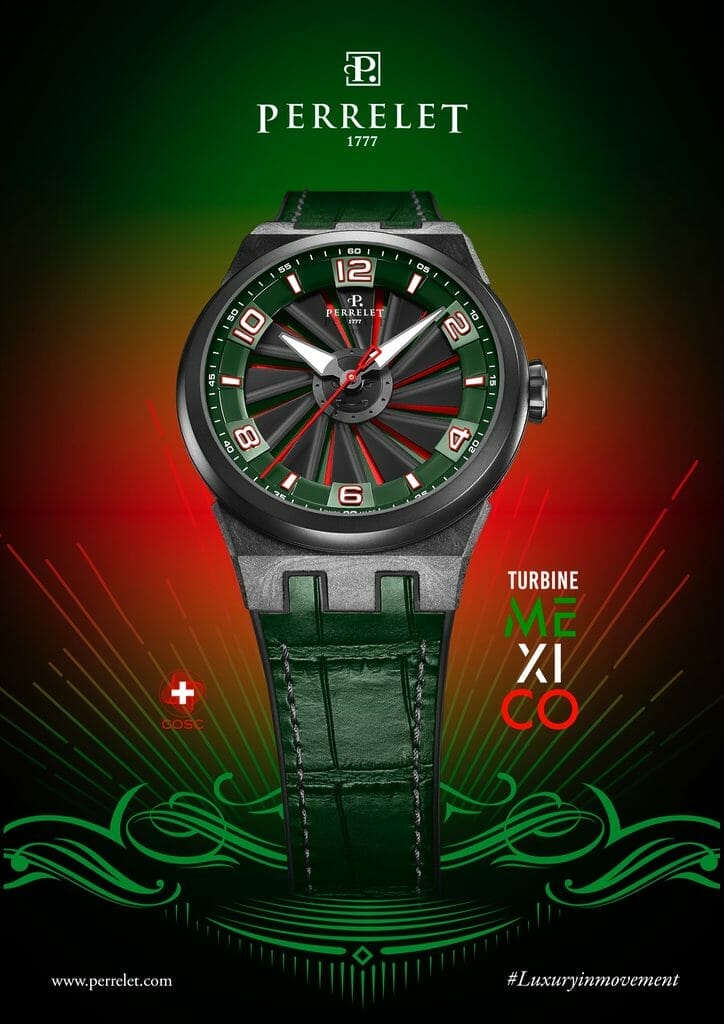 Présentation de la nouvelle montre Turbine Carbon Mexico de Perrelet, un hommage au Mexique.