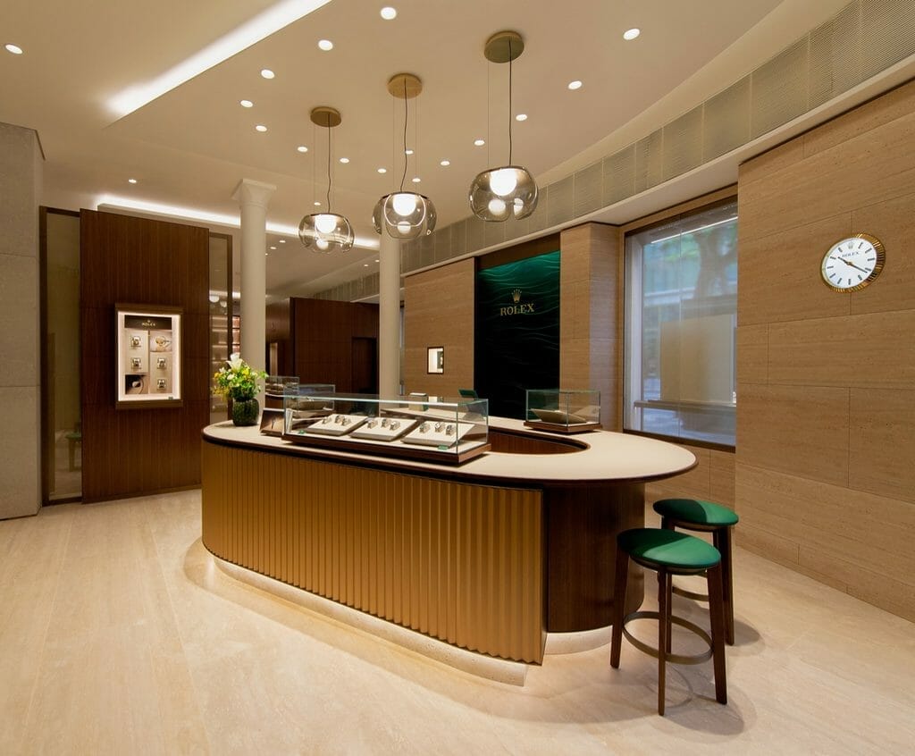 Un espace de plus de 100 m2 est dédié à la marque Rolex dans la boutique Bucherer.