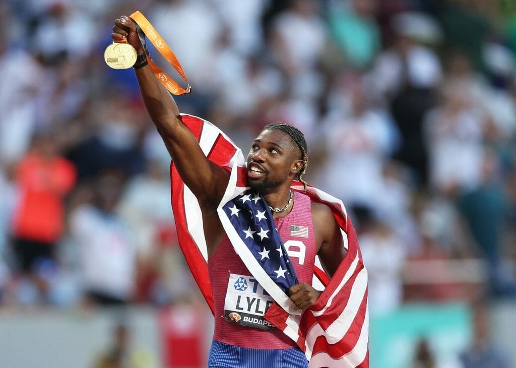 Noah Lyles champion du monde sur le 100 mètres.