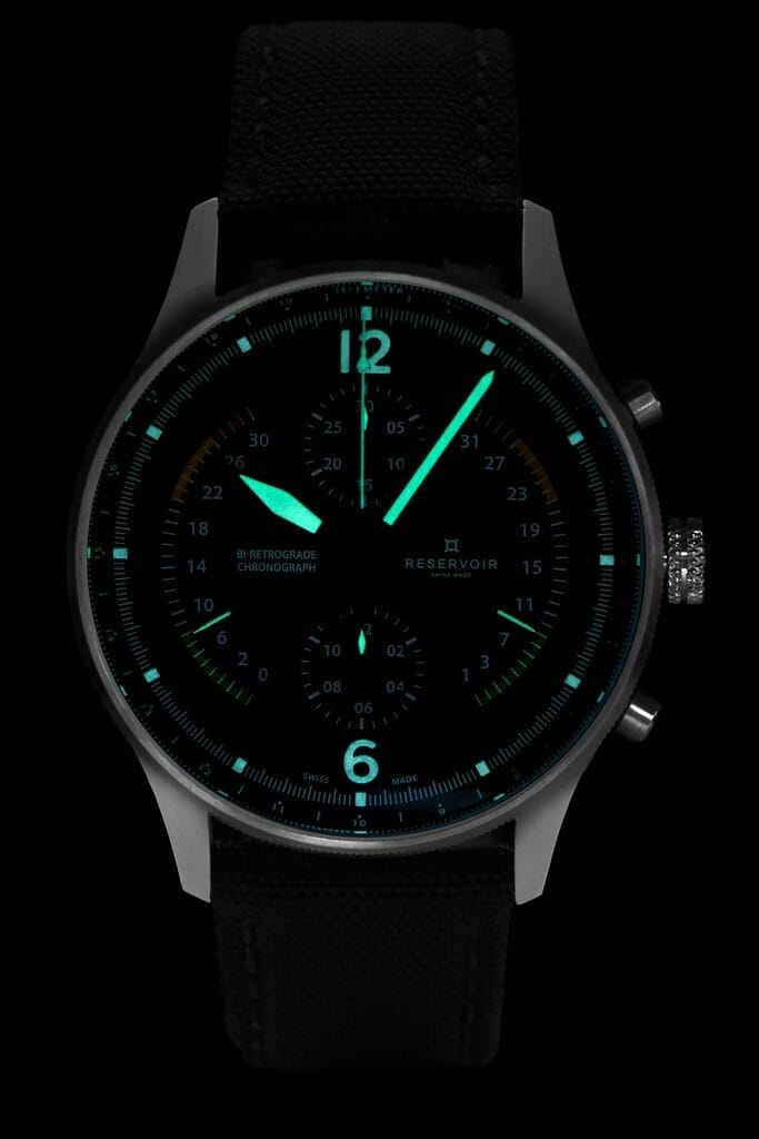 La visibilité nocturne offerte par la Reservoir Airfight Chronograph