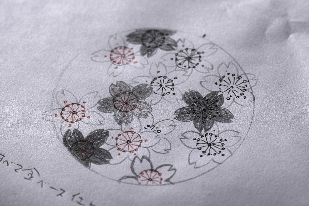 Dessin d'un cadran avant sa réalisation.