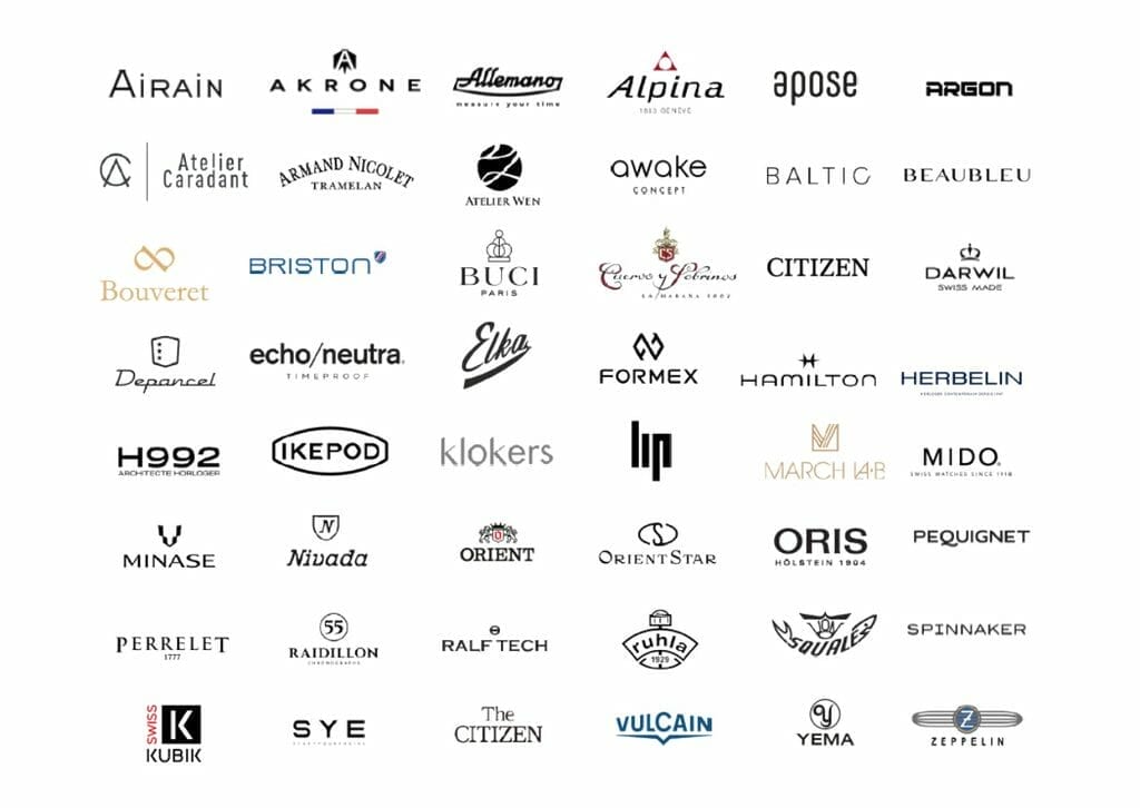 Les marques présentes au salon We Love Watches