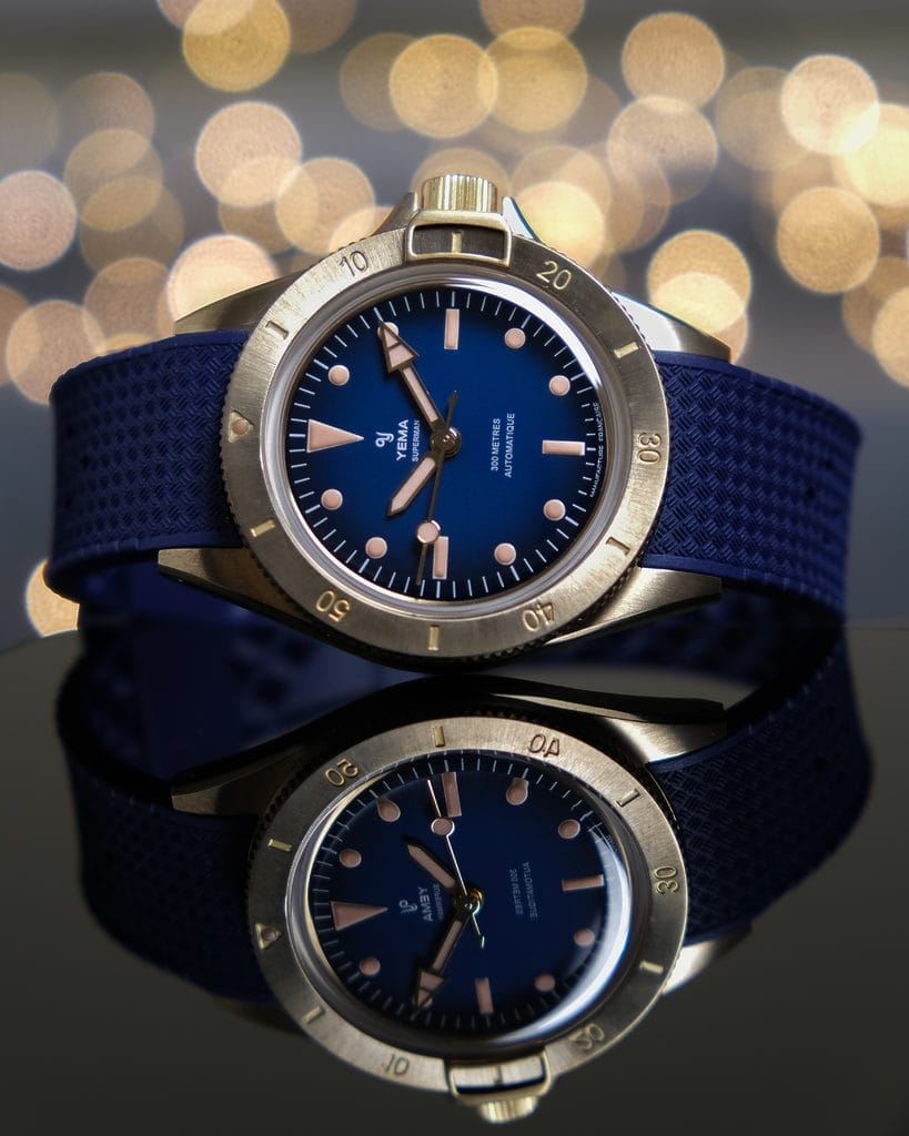 YEMA Superman Bronze CMM.10 Limited Edition dans sa version au cadran bleu dégradé.
