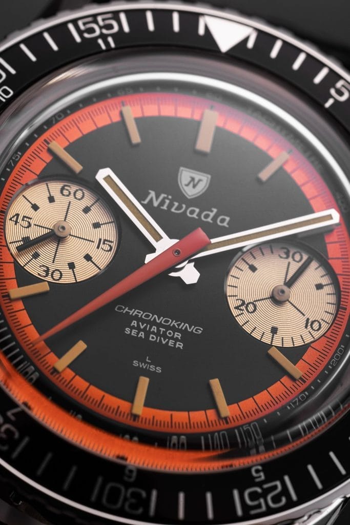 Nivada Grenchen Chronoking « Paul Newman » Orange