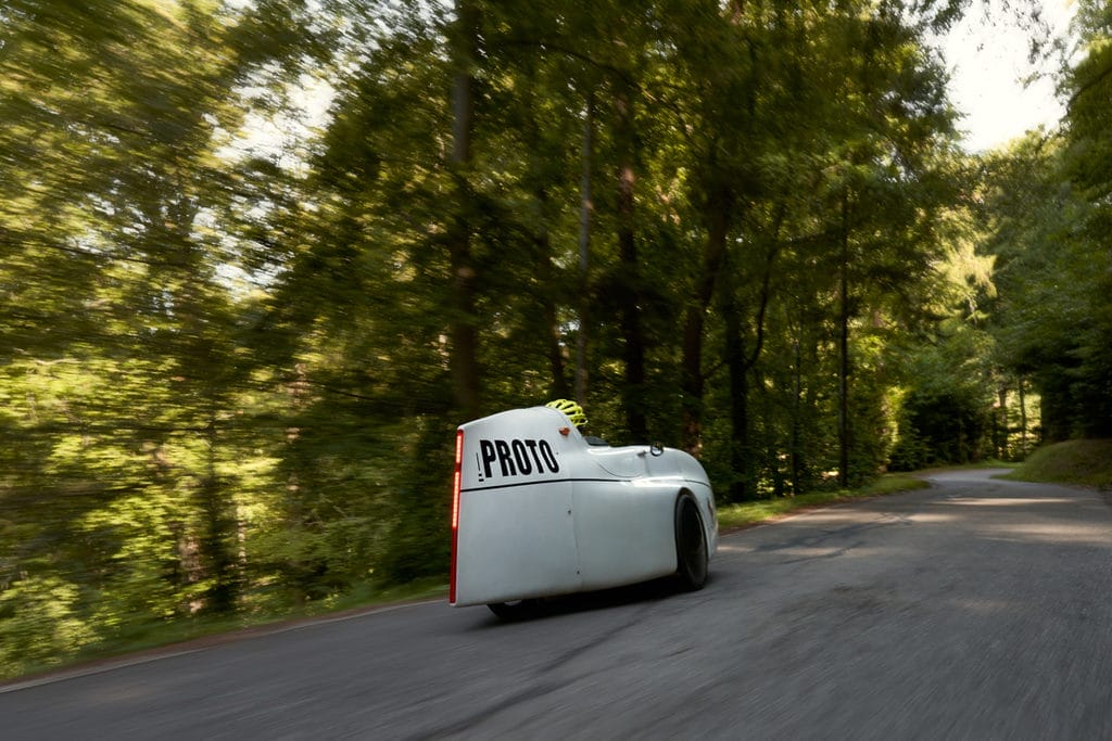 Le vélomobile de de Simon Boddaërt - Photo Alexandre Tarall