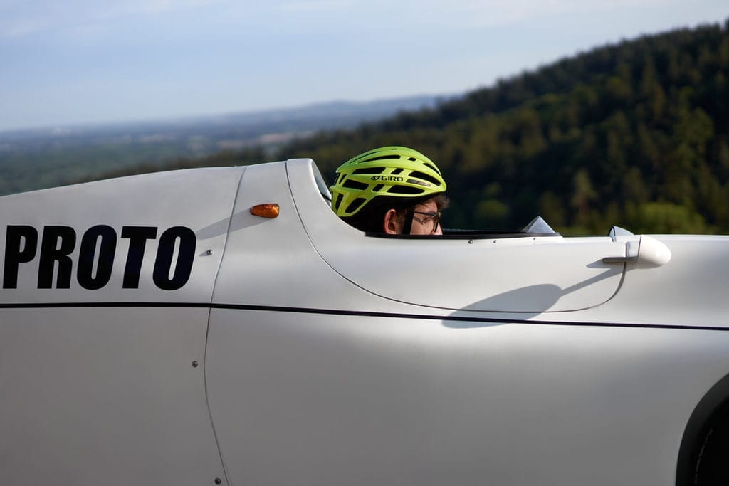Le vélomobile de Simon Boddaërt - Photo Alexandre Tarall