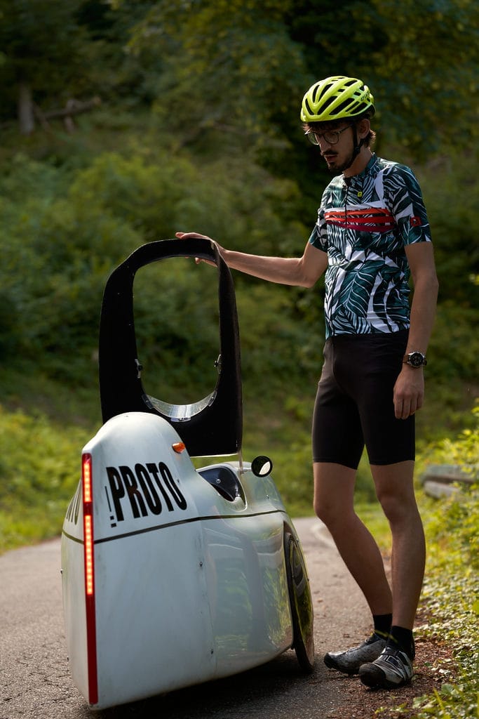 Le vélomobile de Simon Boddaërt - Photo Alexandre Tarall
