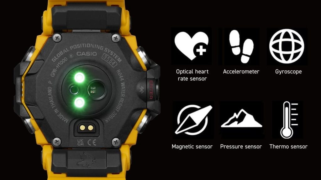 Les 6 capteurs de la G-SHOCK GPR-H1000