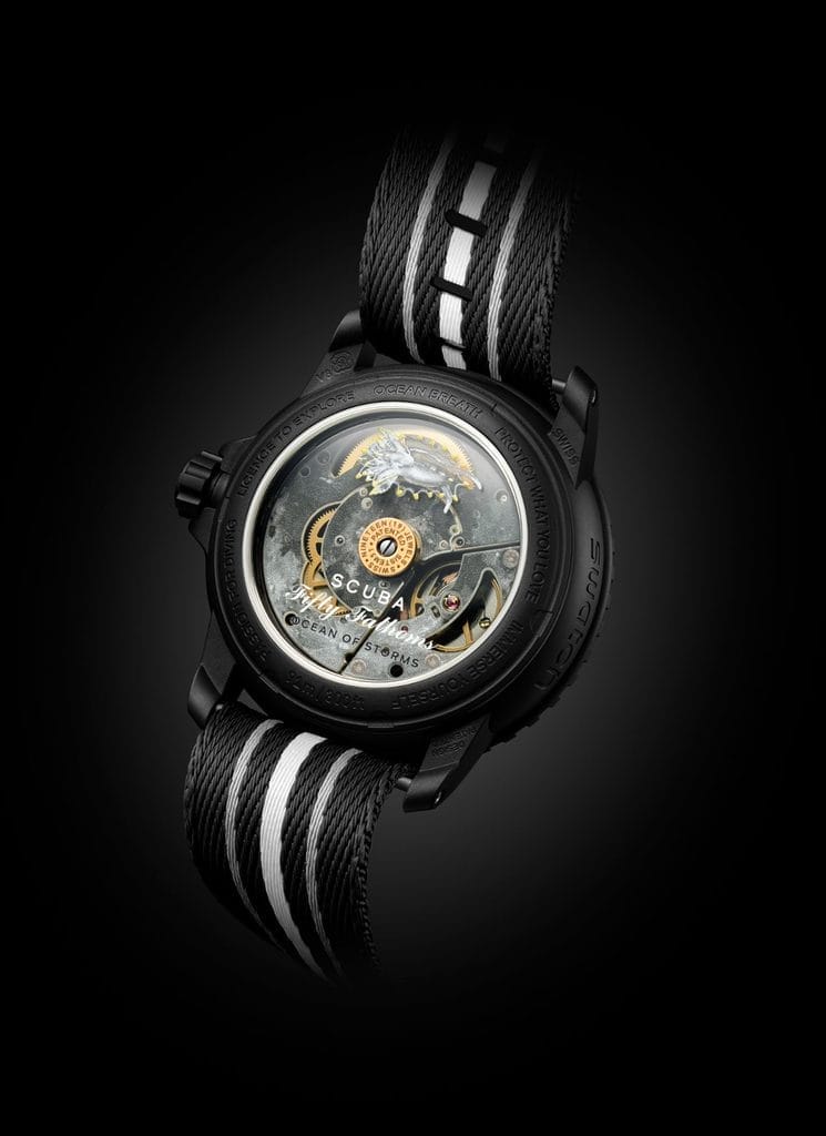Mouvement Sistem51 de la Blancpain x Swatch Ocean of Storms