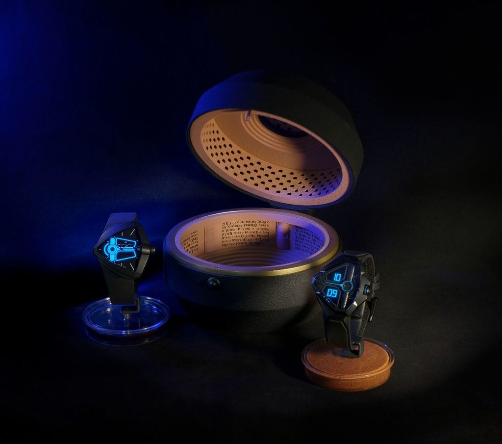 Le coffret collector regroupant les deux montres.
