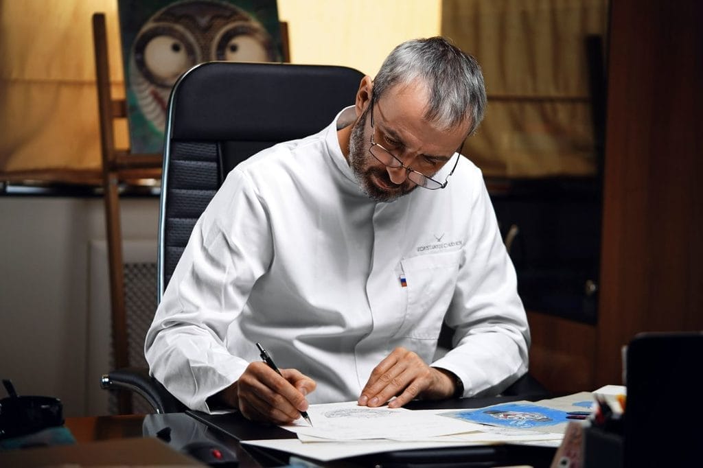 Konstantin Chaykin en plein travail