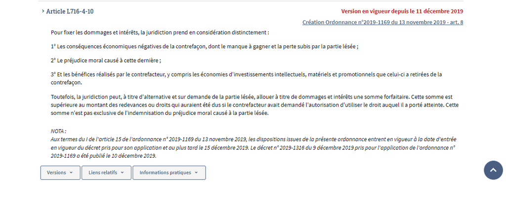 article L716-4-10 du Code de la Propriété Intellectuelle (CPI)