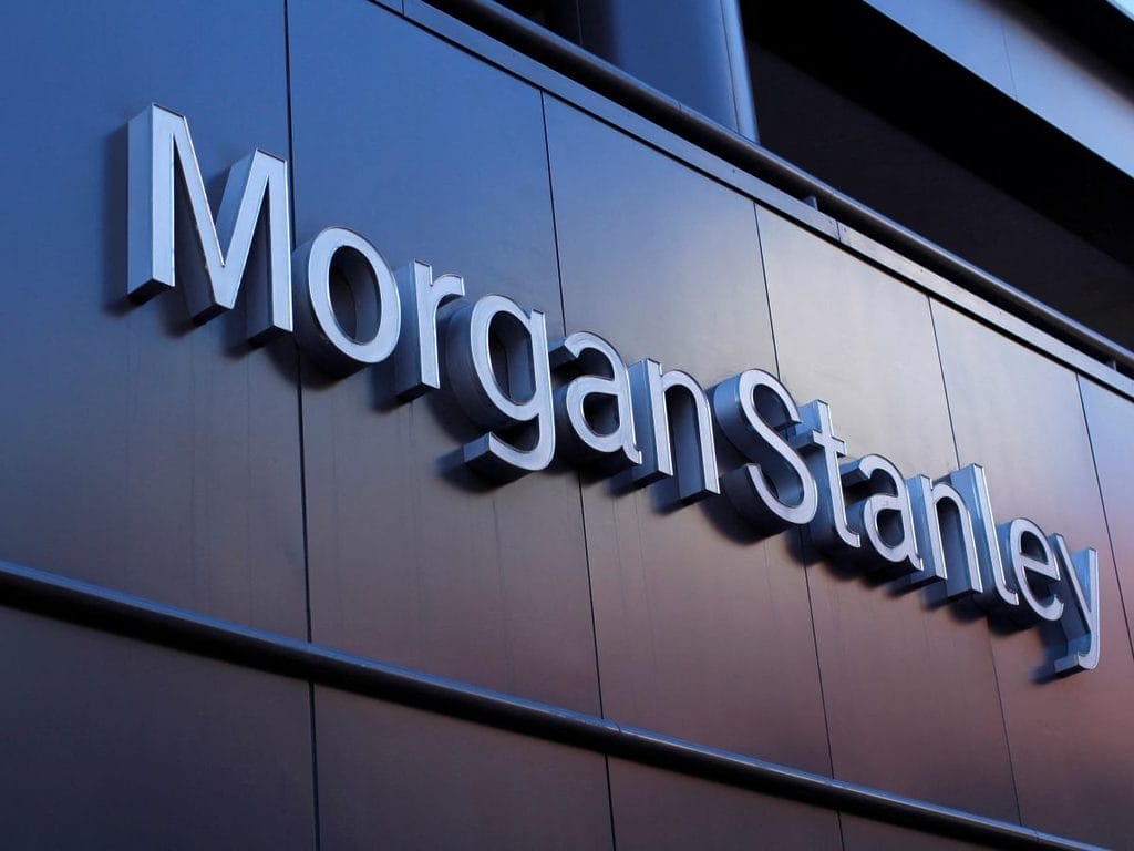 Devanture du siège de la banque Morgan Stanley à New York