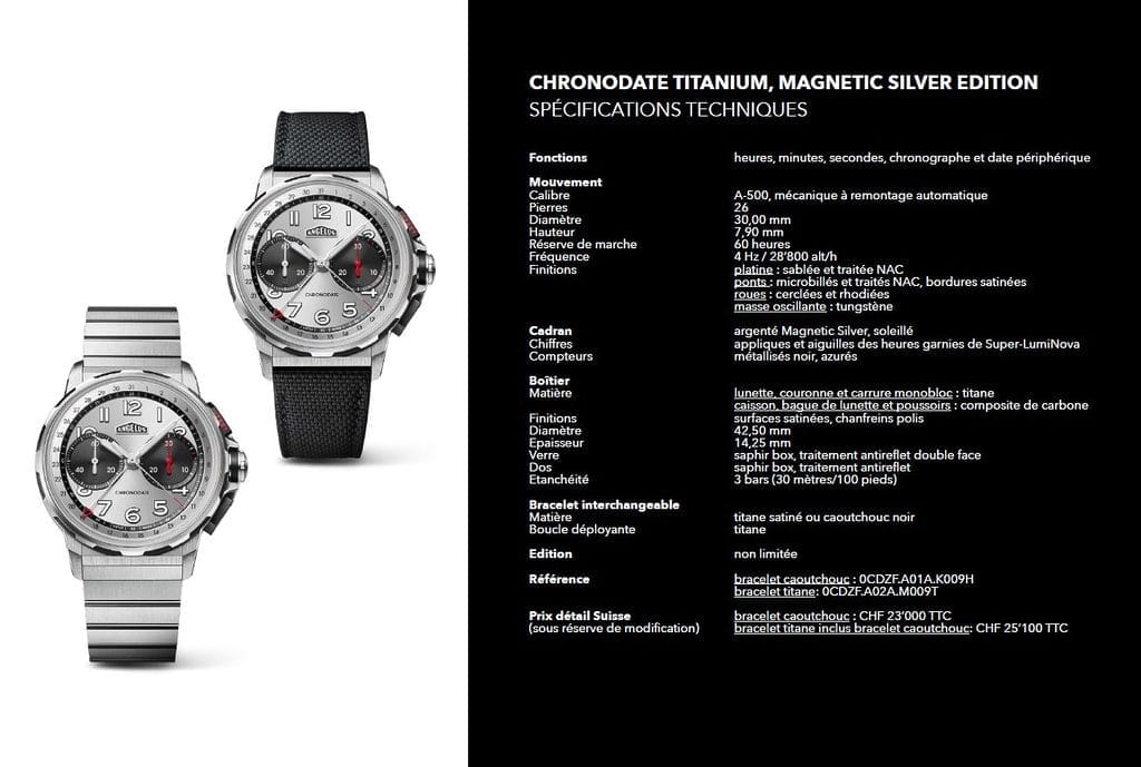Angelus Chronodate Titanium - Spécificités techniques