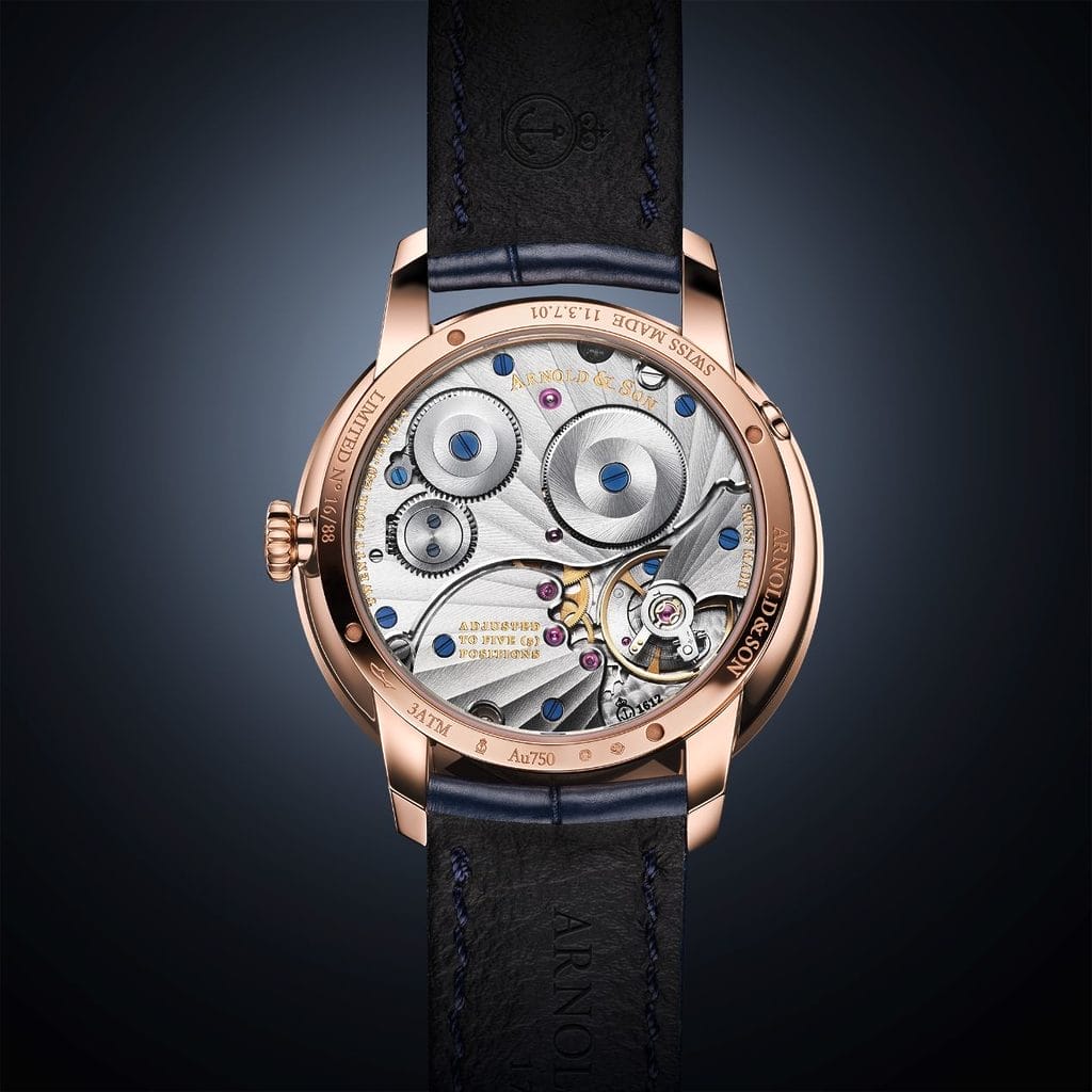 Mouvement A&S1612 Arnold & Son Perpetual Moon 38 Red Gold Blue Aventurine