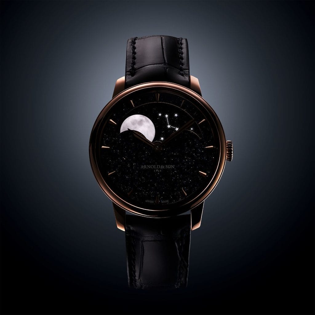 Arnold & Son Perpetual Moon 38 Red Gold Blue Aventurine