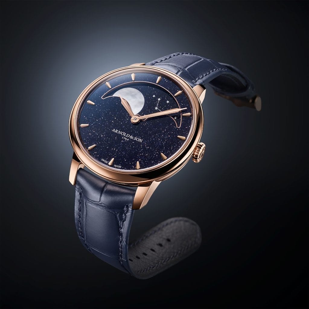Arnold & Son Perpetual Moon 38 Red Gold Blue Aventurine