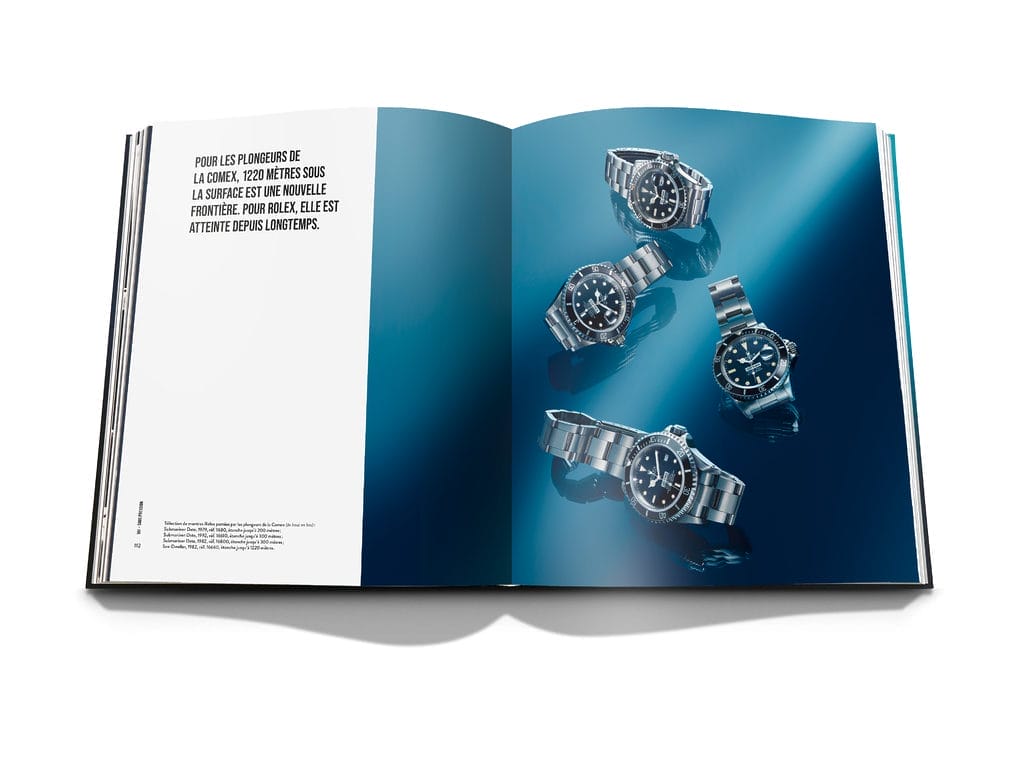Page intérieure du premier livre officiel de Rolex : Oyster Perpetual Submariner – La clé des profondeurs