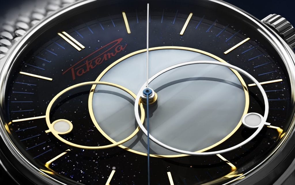 Vue rapprochée sur le cadran de la Raketa Copernicus