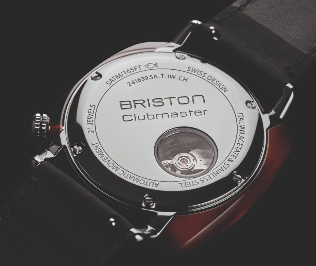 MONTRE BRISTON : CLUBMASTER LEGEND CLASSIC COEUR OUVERT ACIER & BLEU 25739.PS.L.15.LANV